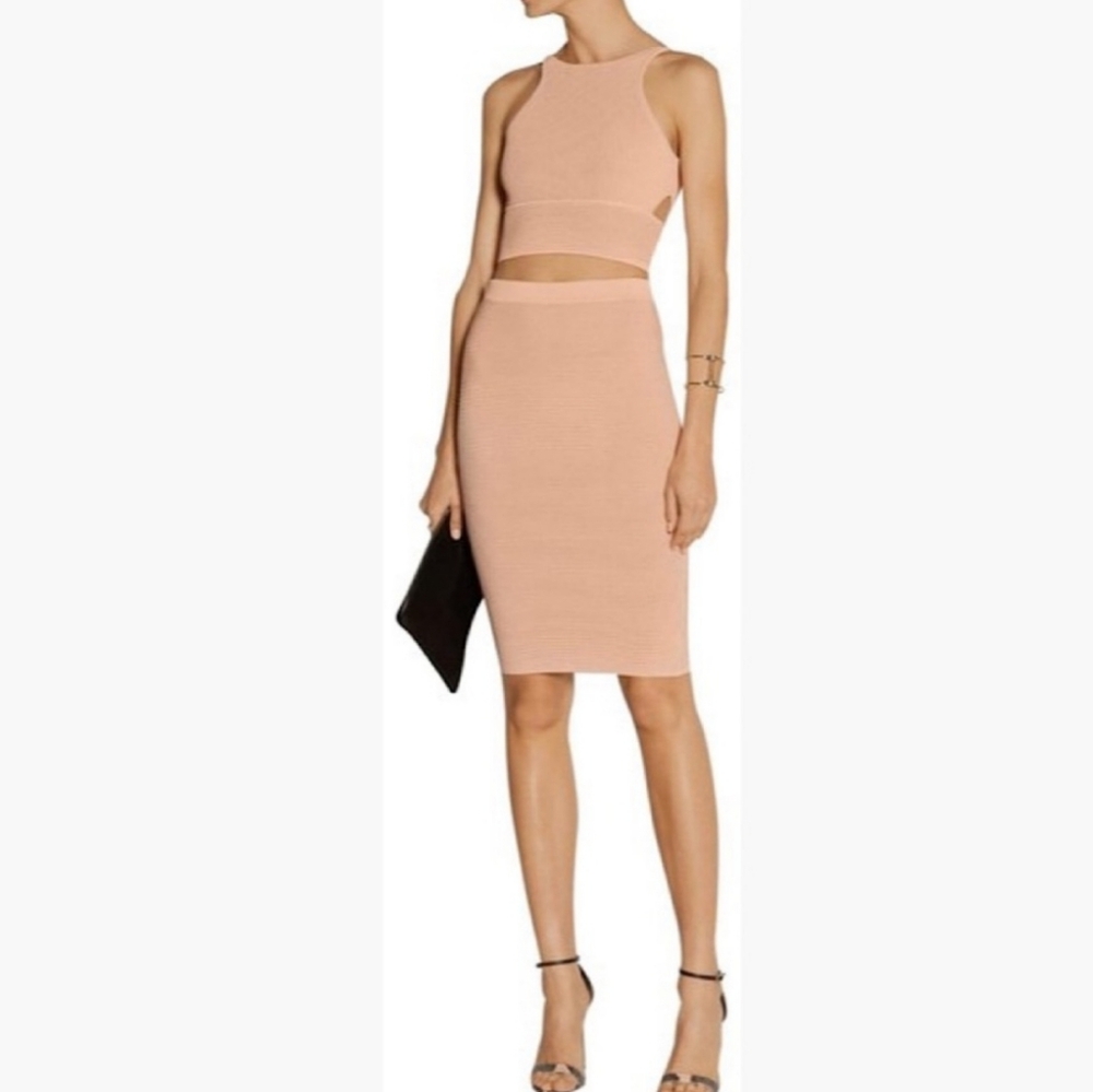 Jonathan Simkhai Knit Ribbed Tank With Maching Pencil Skirt Xs